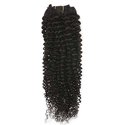 Fshine Kinky Curly Hair Clip Ins 7 Pcs Natural Black Clip In Hair For Afro Women - Best Clip in Extensions for African American Hair - DivasHairCare.com