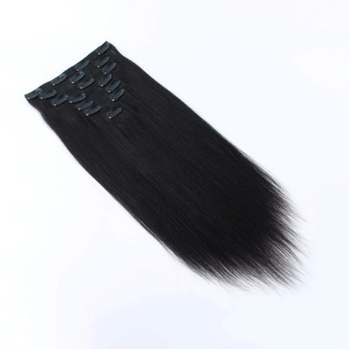 SixStarHair 20inch Italian Yaki Straight Clip In Hair Extensions - Best Clip in Extensions for African American Hair - DivasHairCare.com