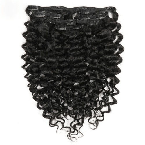 Clip in Human Hair Extensions Afro Jerry Curly 3B 3C Real Hair Clip in Extensions - Best Clip in Extensions for African American Hair - DivasHairCare.com