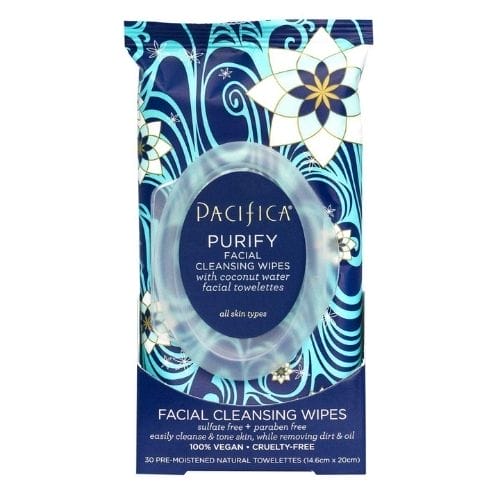 Pacifica Purify Facial Cleansing Wipes with Coconut Water Facial Towelettes - Best Cruelty Free Eye Cream for Dark Circles - DivasHairCare.com