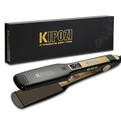KIPOZI Professional Titanium Flat Iron Hair Straightener - Best Flat Iron For African American Hair - Divashaircare.com
