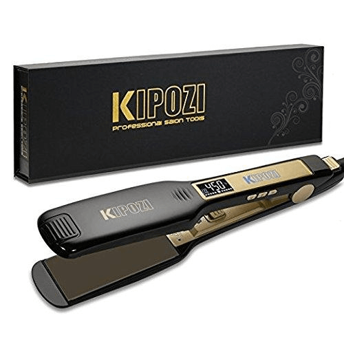 KIPOZI Professional Titanium Flat Iron Hair Straightener - Best Flat Iron For Black Hair - Divashaircare.com