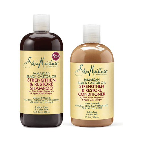 Shea Moisture Strengthen, Grow & Restore Shampoo and Conditioner Set - Best Shampoo For Permed Hair - Divashaircare.com