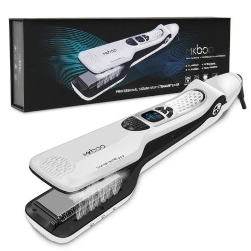MKBOO Hair Straightener with Steam - Best Steam Flat Iron For Natural Hair - DivasHairCare.com