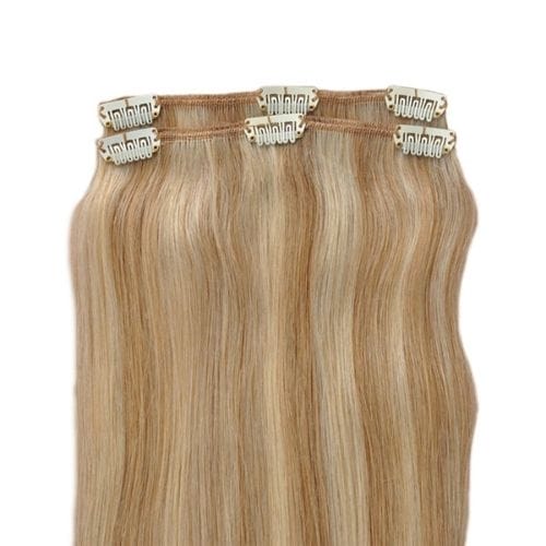 YONNA Clip In Sets 10Pcs Clip In Human Curl Extensions Ash Blonde - Best Extensions For Very Short Hair - DivasHairCare.com